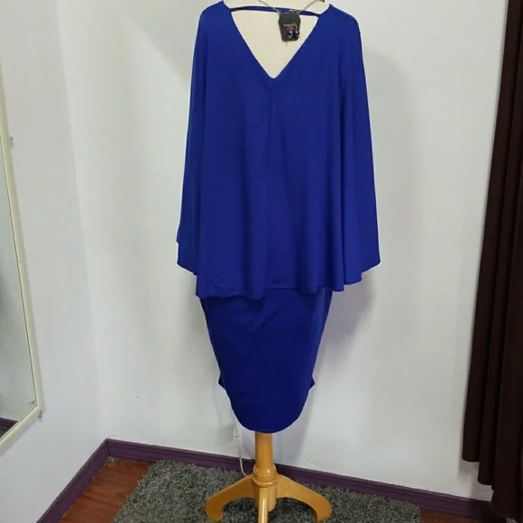 COPY - Blue long plus size dress - Picture 4 of 4